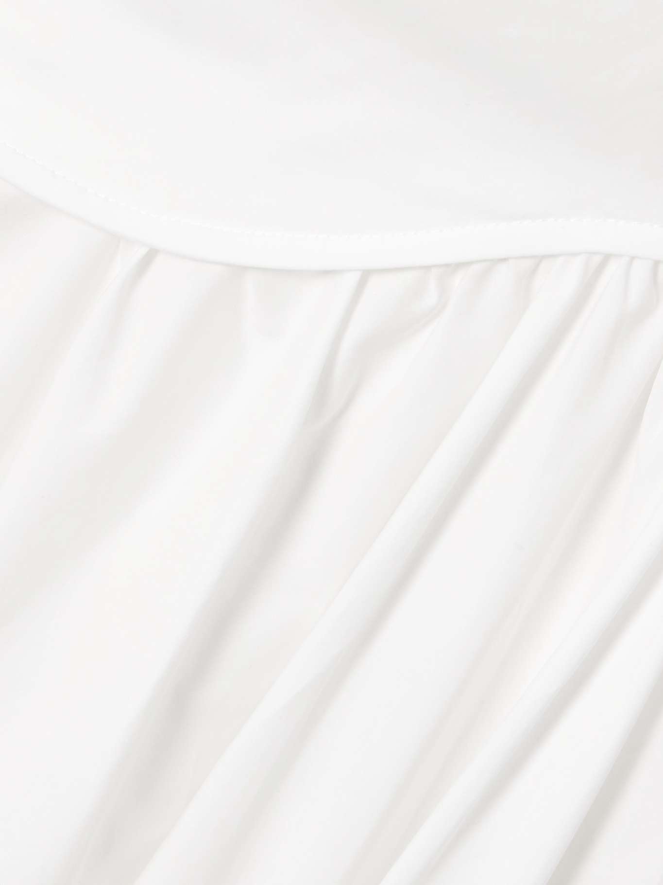 Cersei off-the-shoulder draped cotton-blend poplin midi dress White - 4