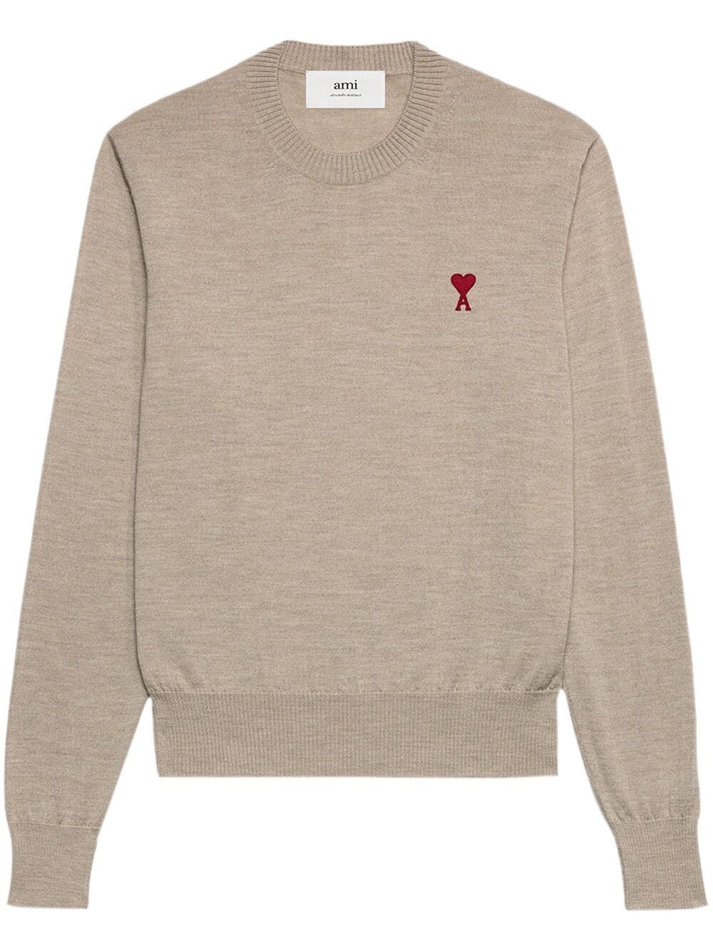 logo-embroidered wool jumper - 1