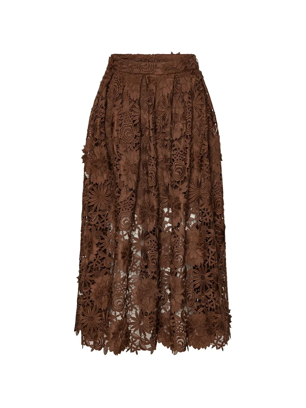 floral lace midi skirt - 1