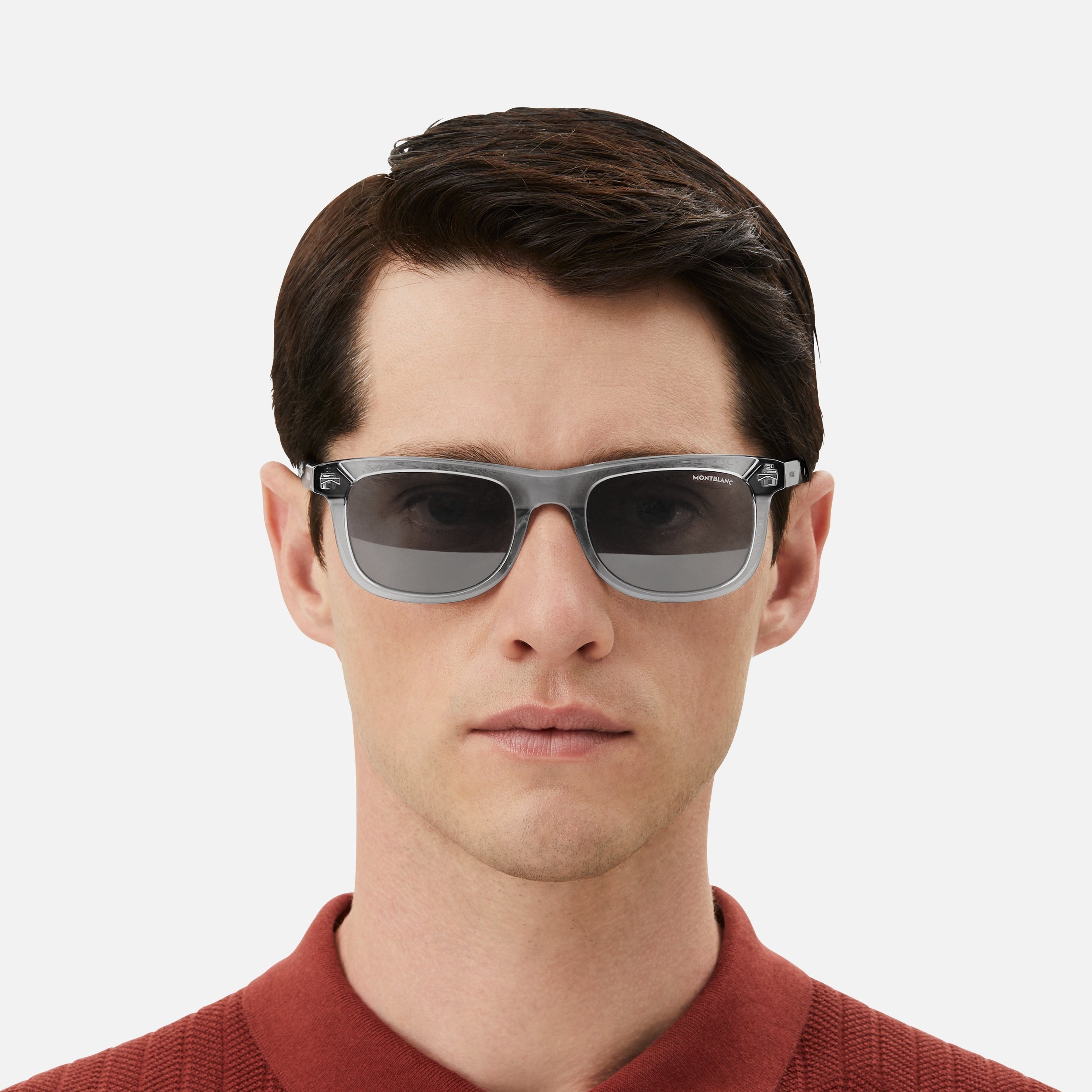 Squared Sunglasses with Gray Colored Acetate Frame - 2