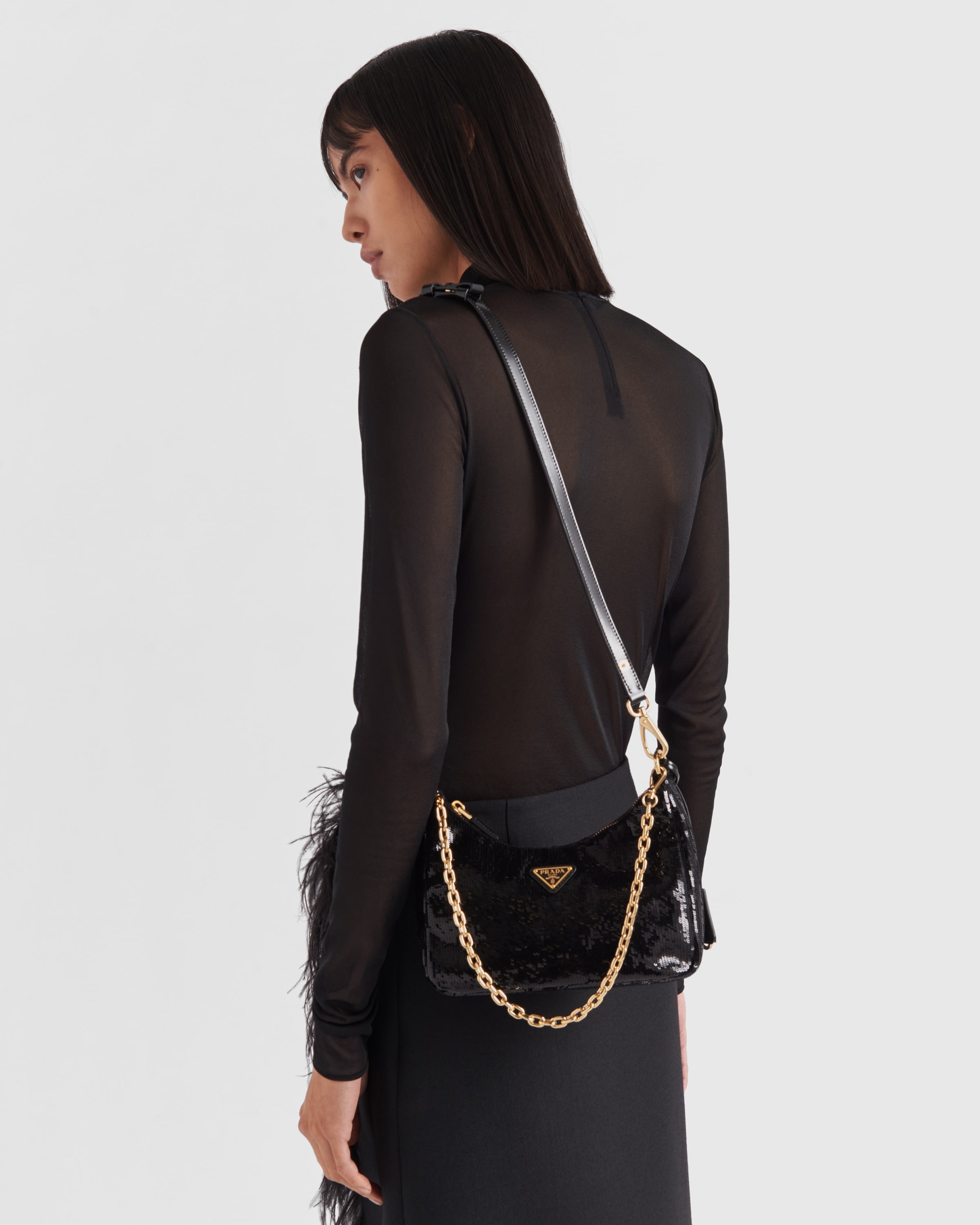Prada Prada Re-Edition Re-Nylon and sequin mini-bag | REVERSIBLE