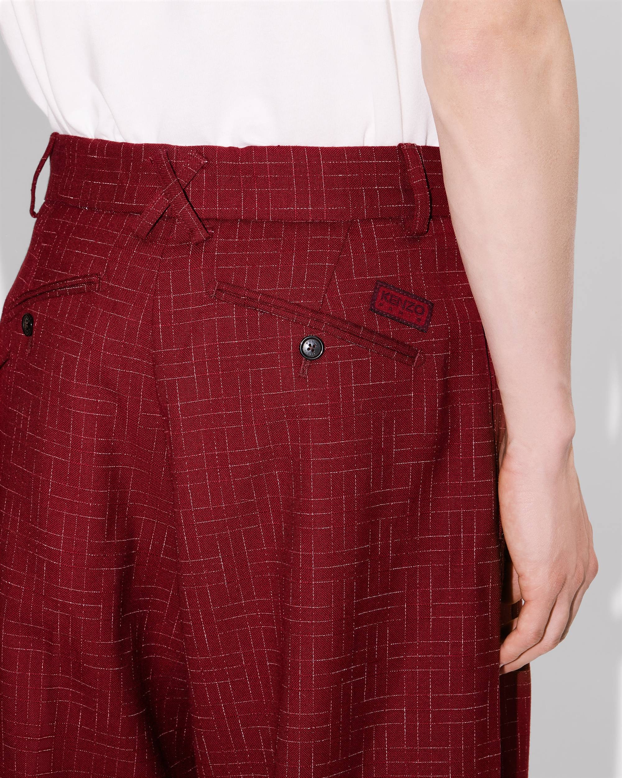 'KENZO Weave' straight tailored pants in virgin wool jacquard - 8
