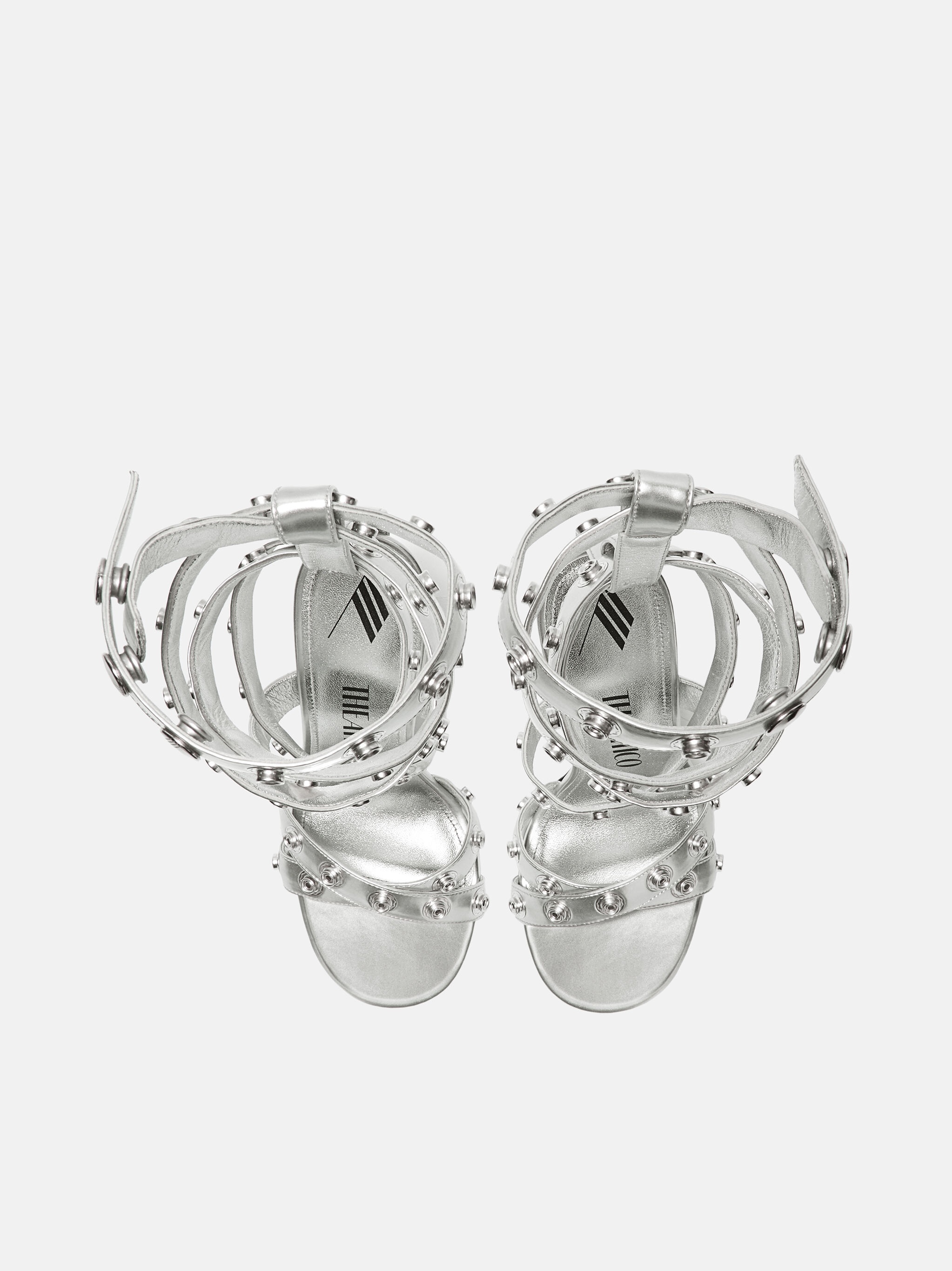 ''COSMO'' SILVER DOUBLE ANKLE STRAP SANDAL - 4
