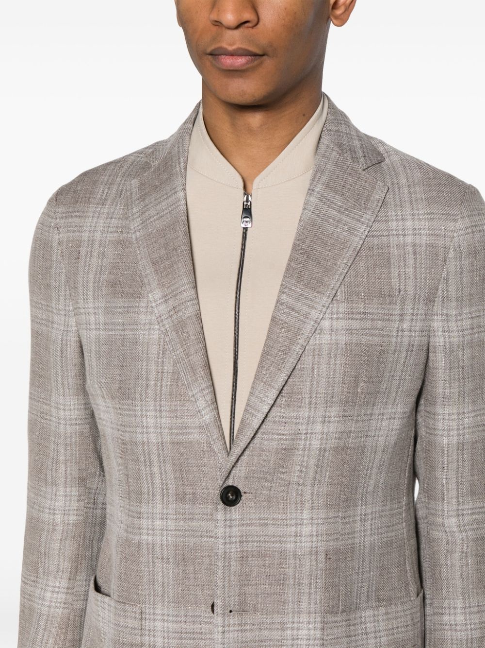 layered single-breasted blazer - 5