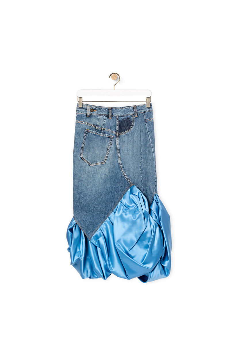 Loewe Satin panel skirt in cotton and silk outlook