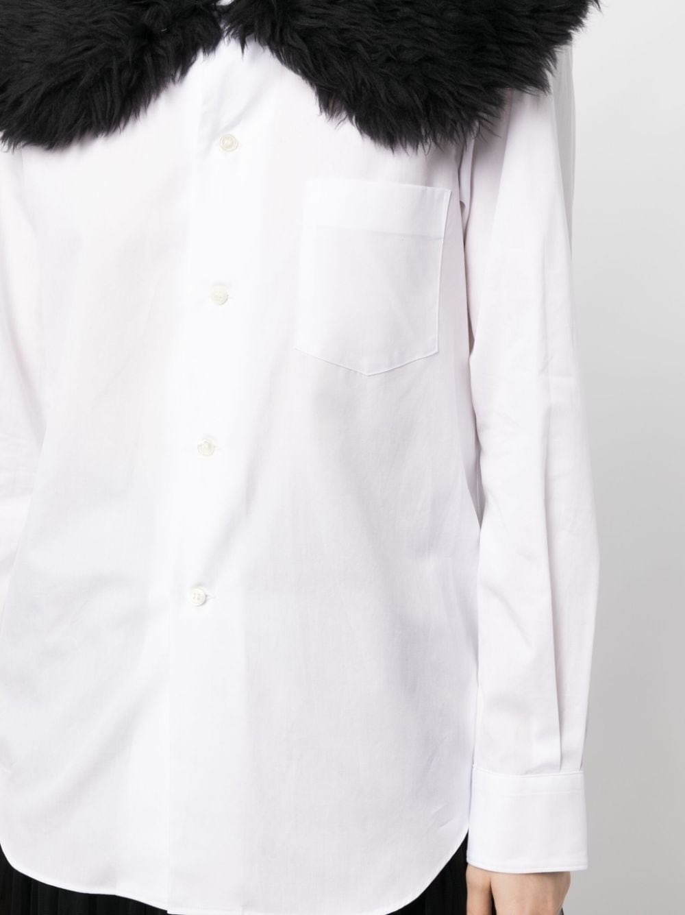contrasting-collar long-sleeve shirt - 5