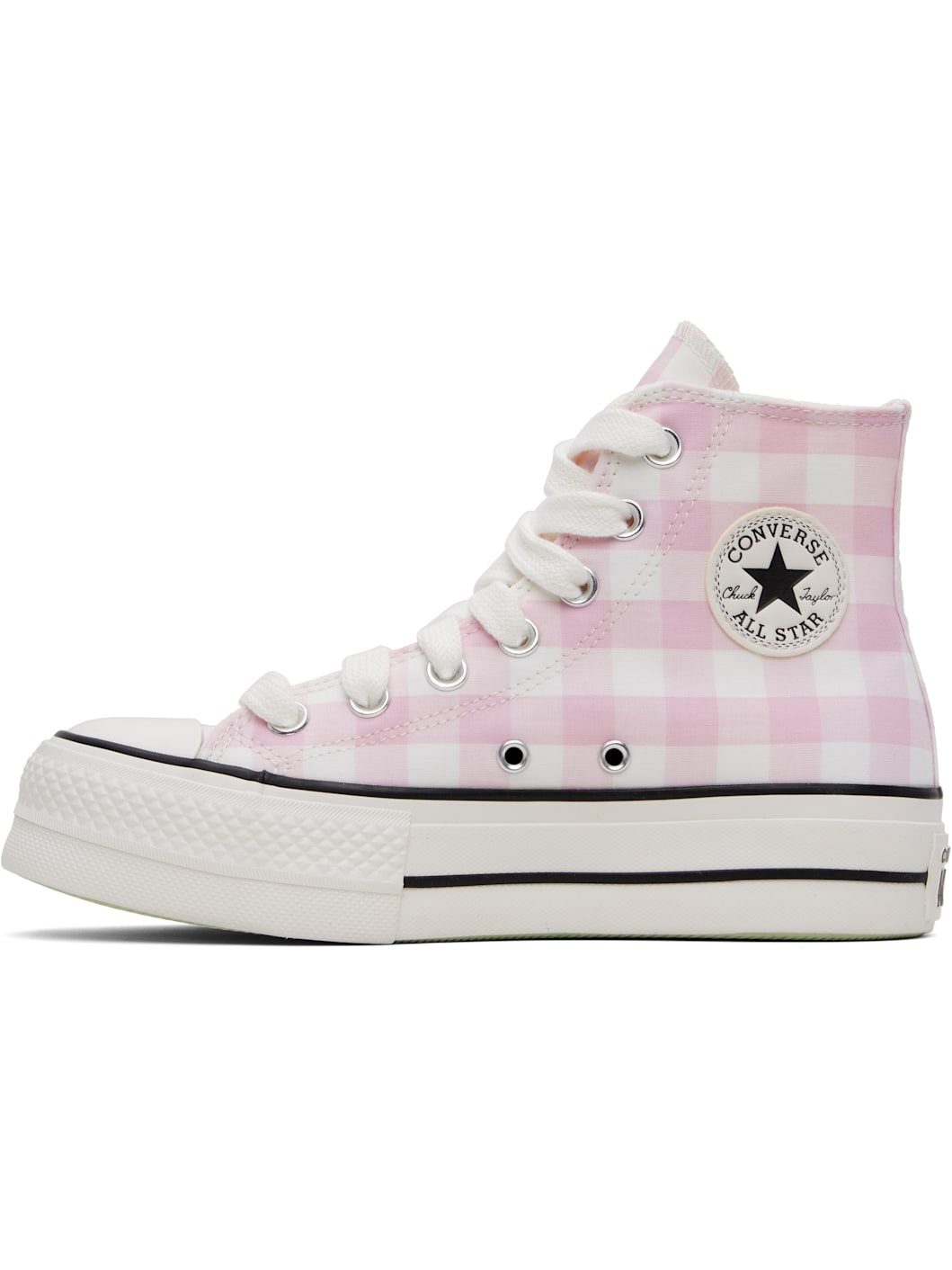 Pink & White Chuck Taylor All Star Gingham Sneakers - 3