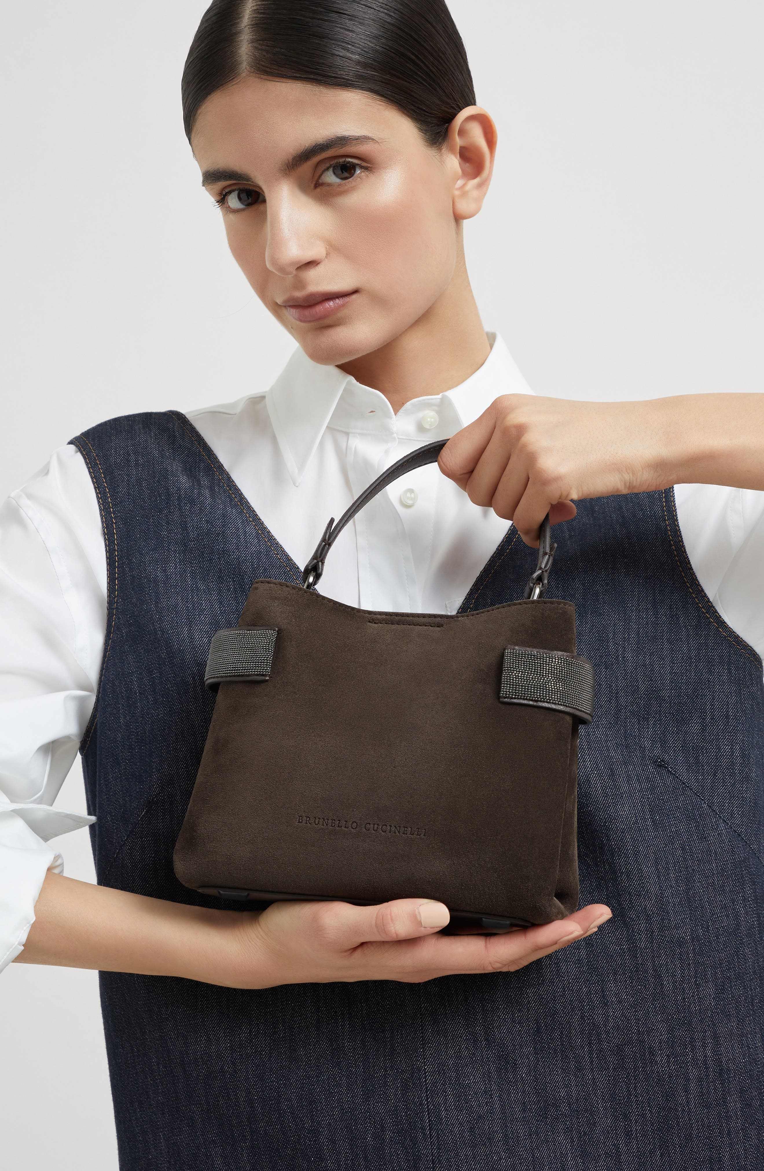 Brunello Cucinelli Small Top-Handle Essence bag in Pine Cone Brown at Nordstrom - 5