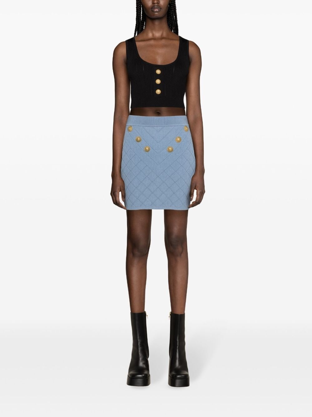 pattern-jacquard miniskirt - 2