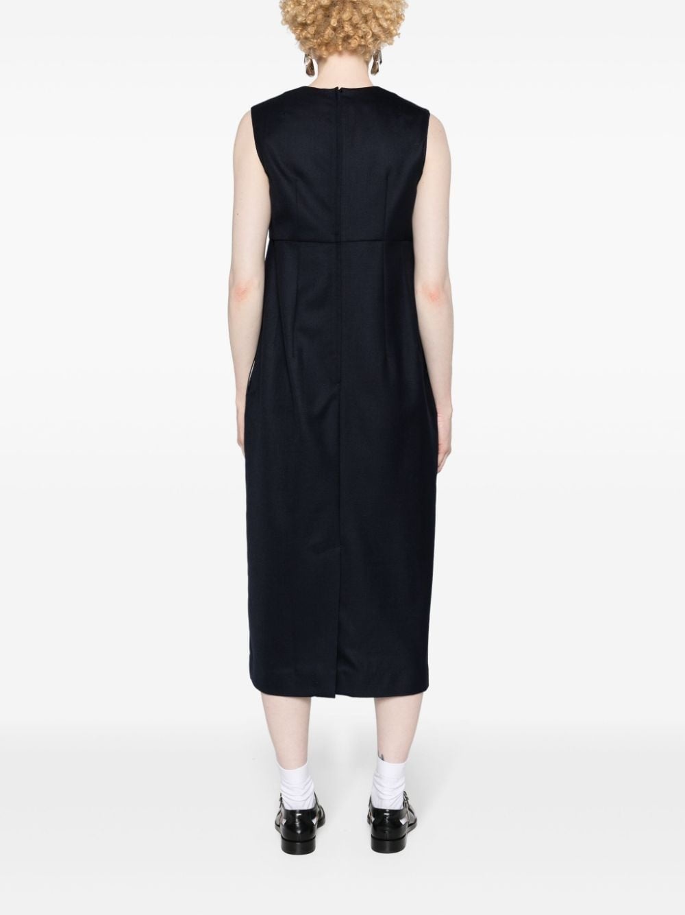 sleeveless wool-blend midi dress - 4