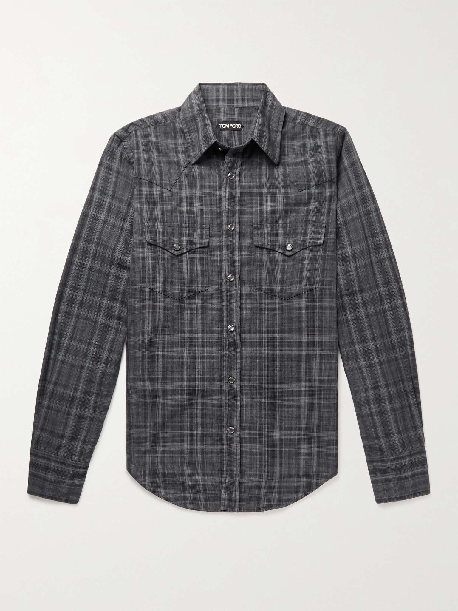 Checked Cotton-Flannel Western Shirt - 1