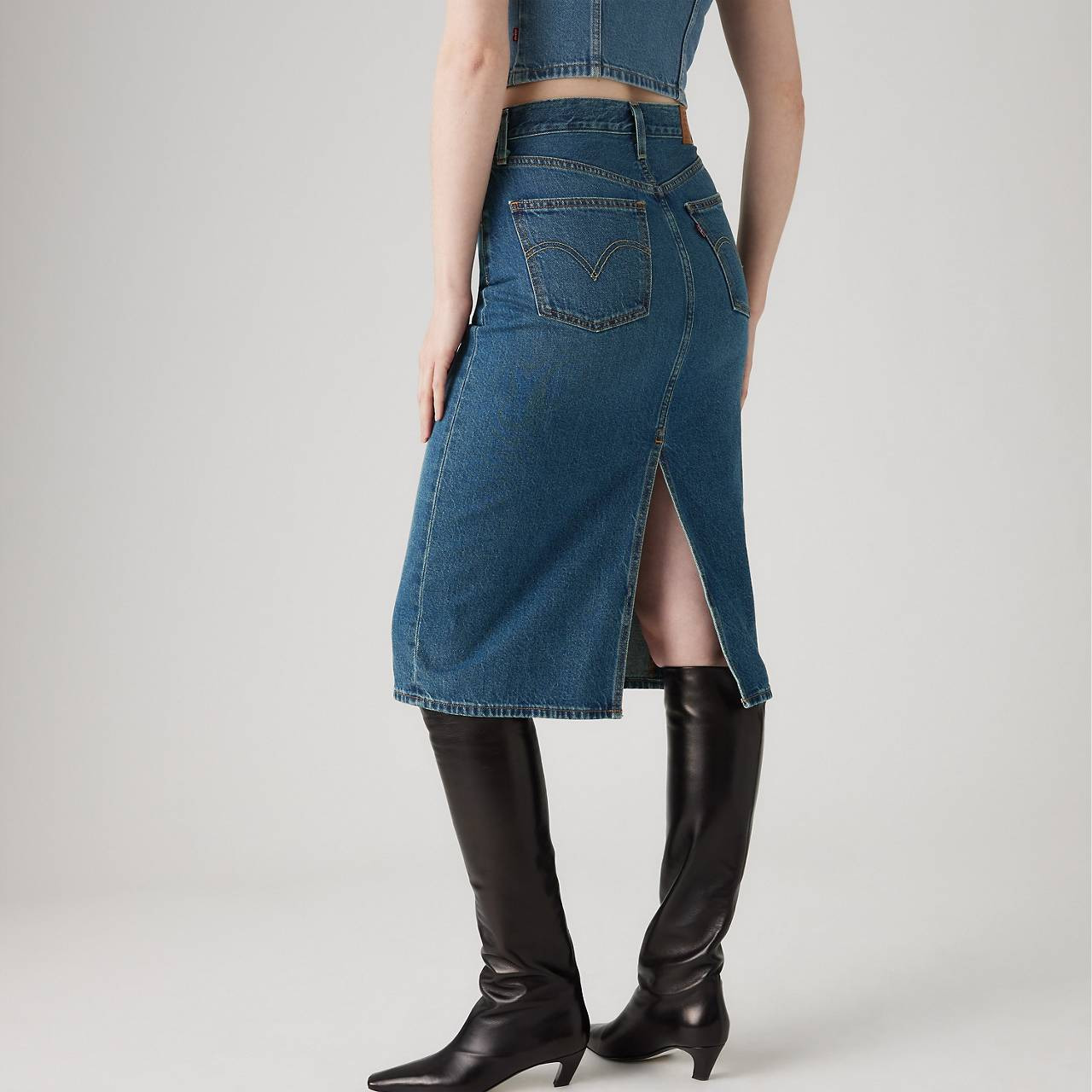 HIGH RISE BACK SLIT SKIRT - 4