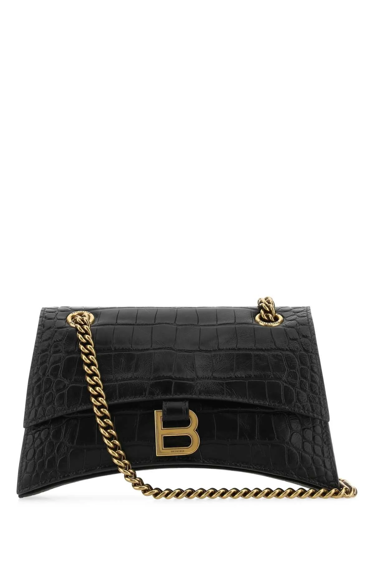 Balenciaga Women Black Leather Crush S Shoulder Bag - 1