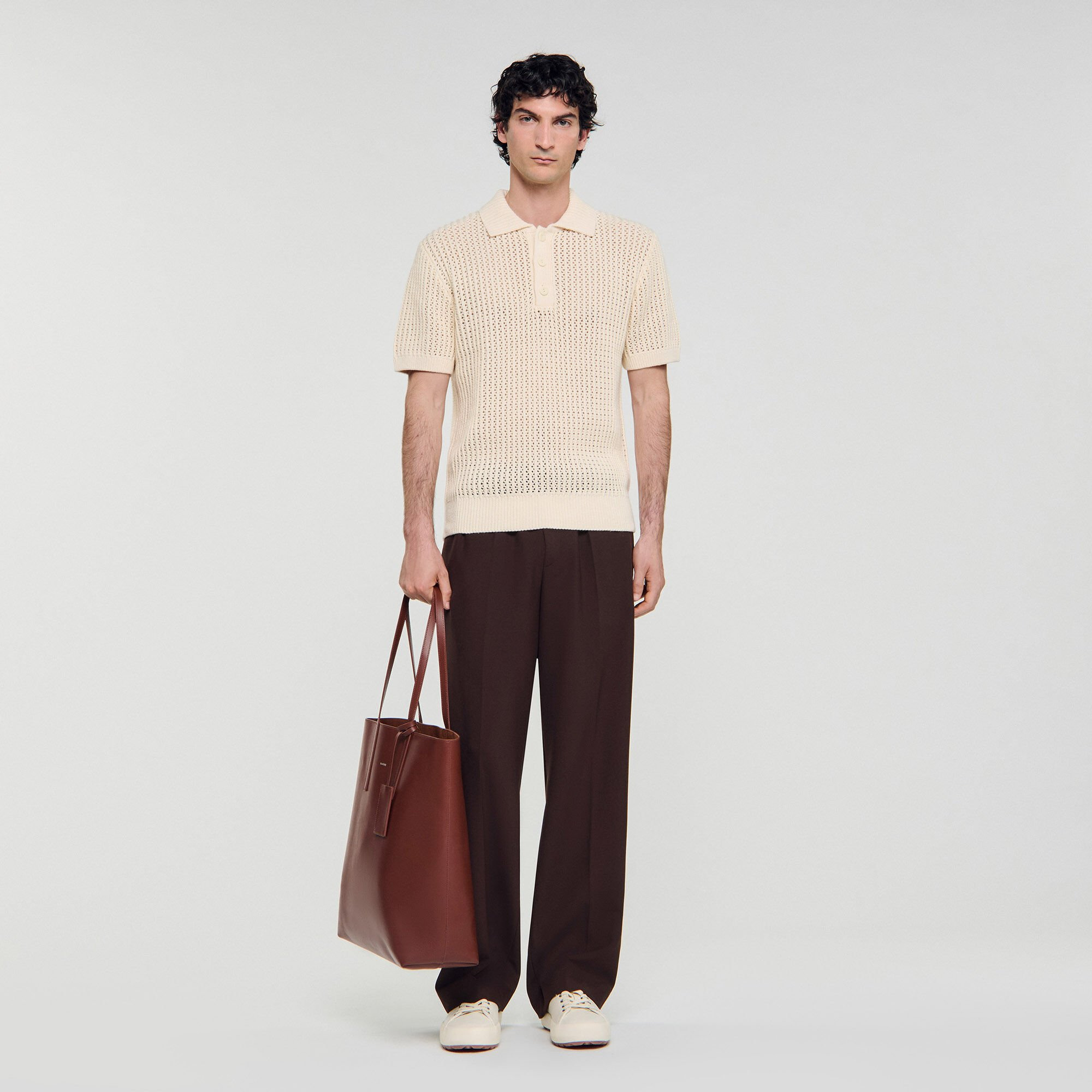 COTTON POLO SHIRT WITH POLO COLLAR - 1
