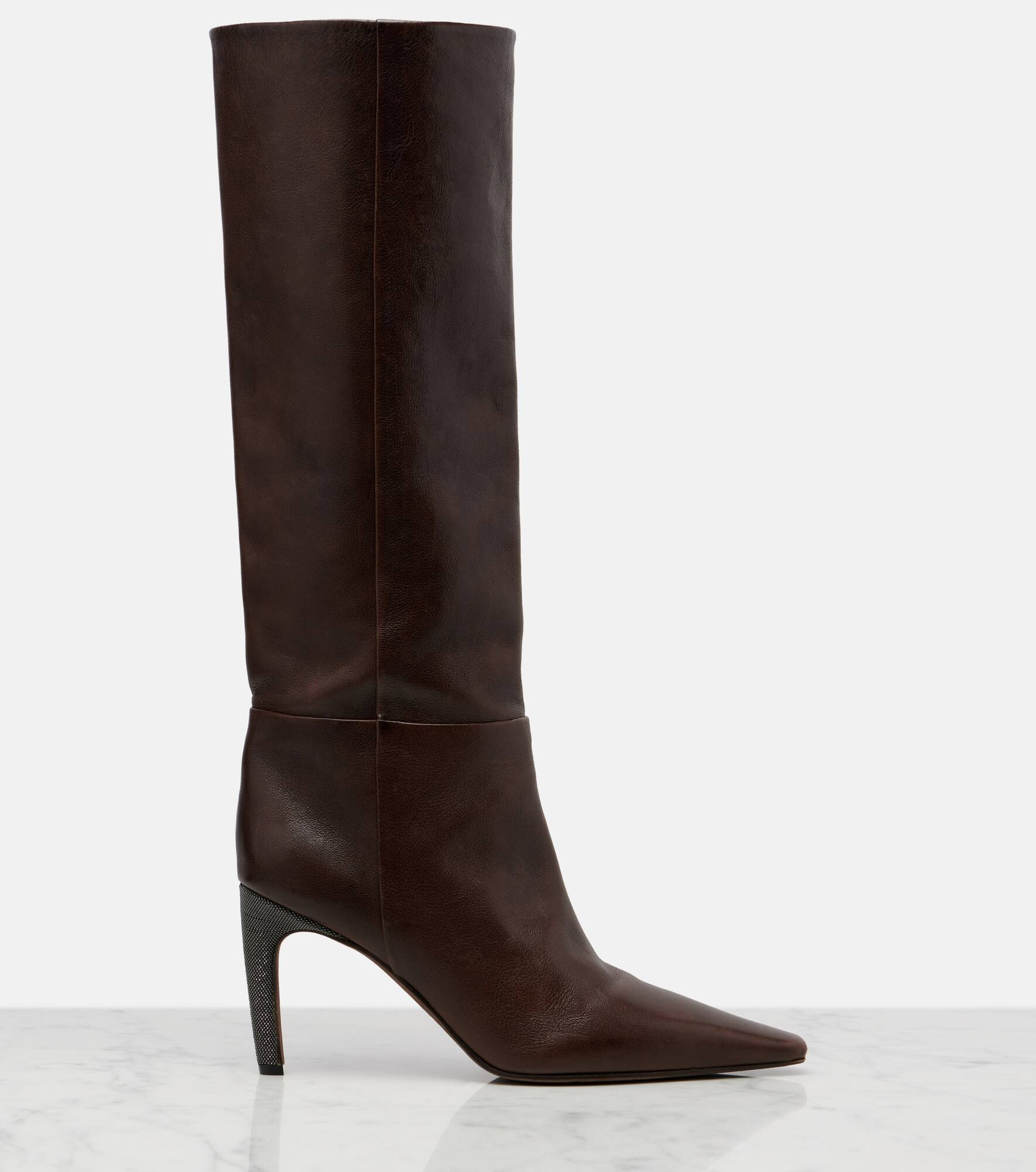 Monili leather knee-high boots - 4