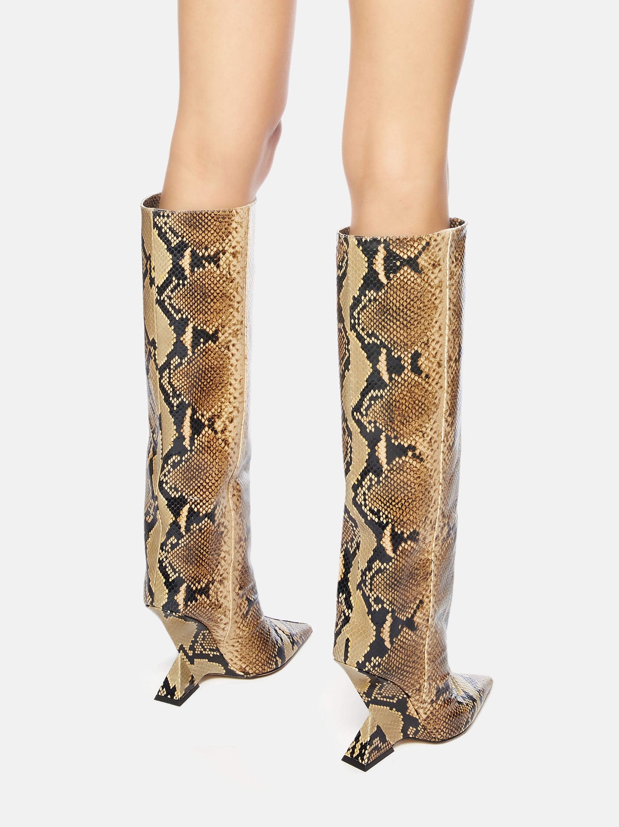 ''CHEOPE'' SAND AND BLACK TUBE BOOT - 3
