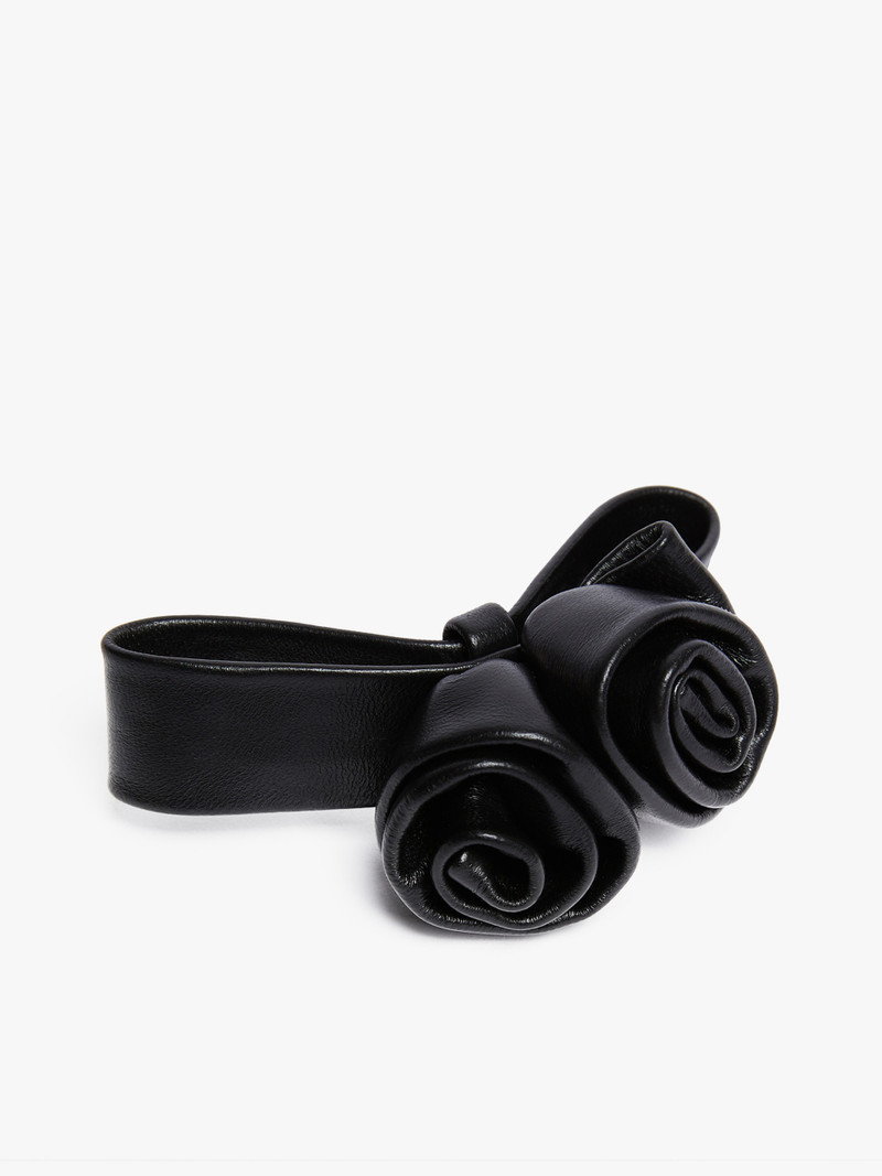 BIAVO Rose-decorated Nappa leather belt 3
