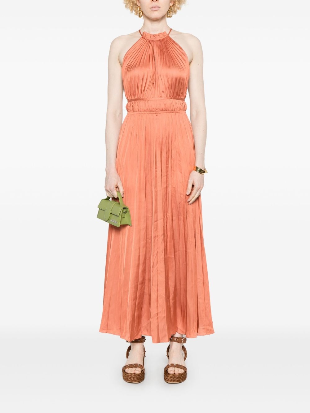 plissé-effect maxi dress - 2