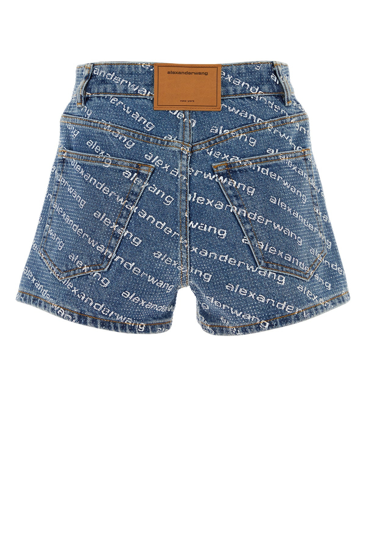 Printed denim shorts - 2