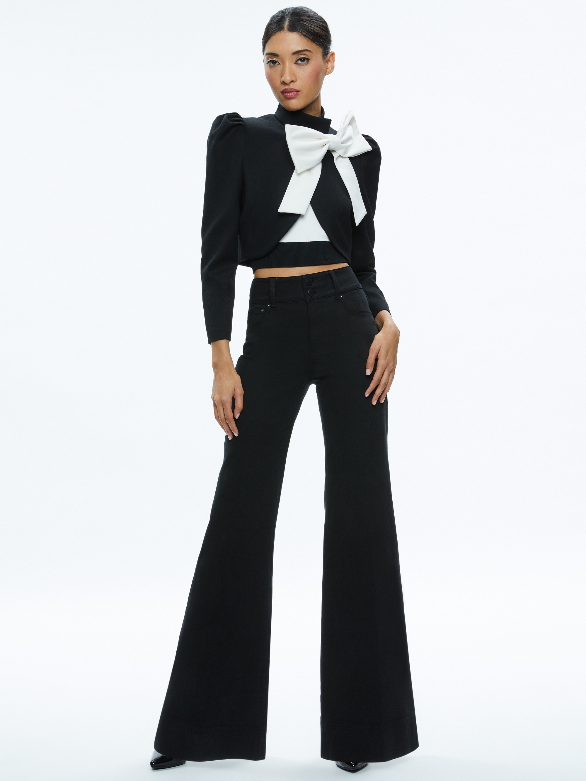 ADDISON BOW COLLAR CROPPED JACKET - 5