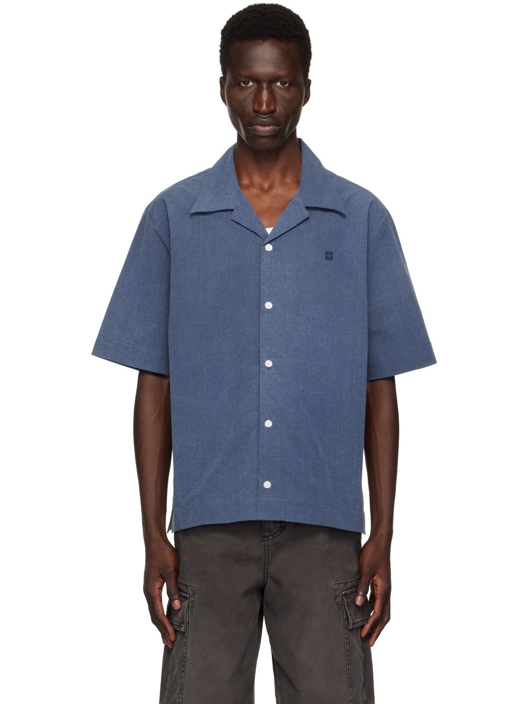 Blue Ozone Washed Shirt - 1