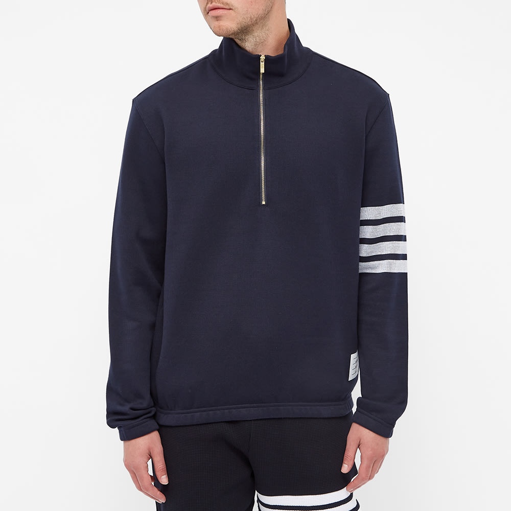 Thom Browne 4 Bar Half Zip Funnel Neck Sweat - 4