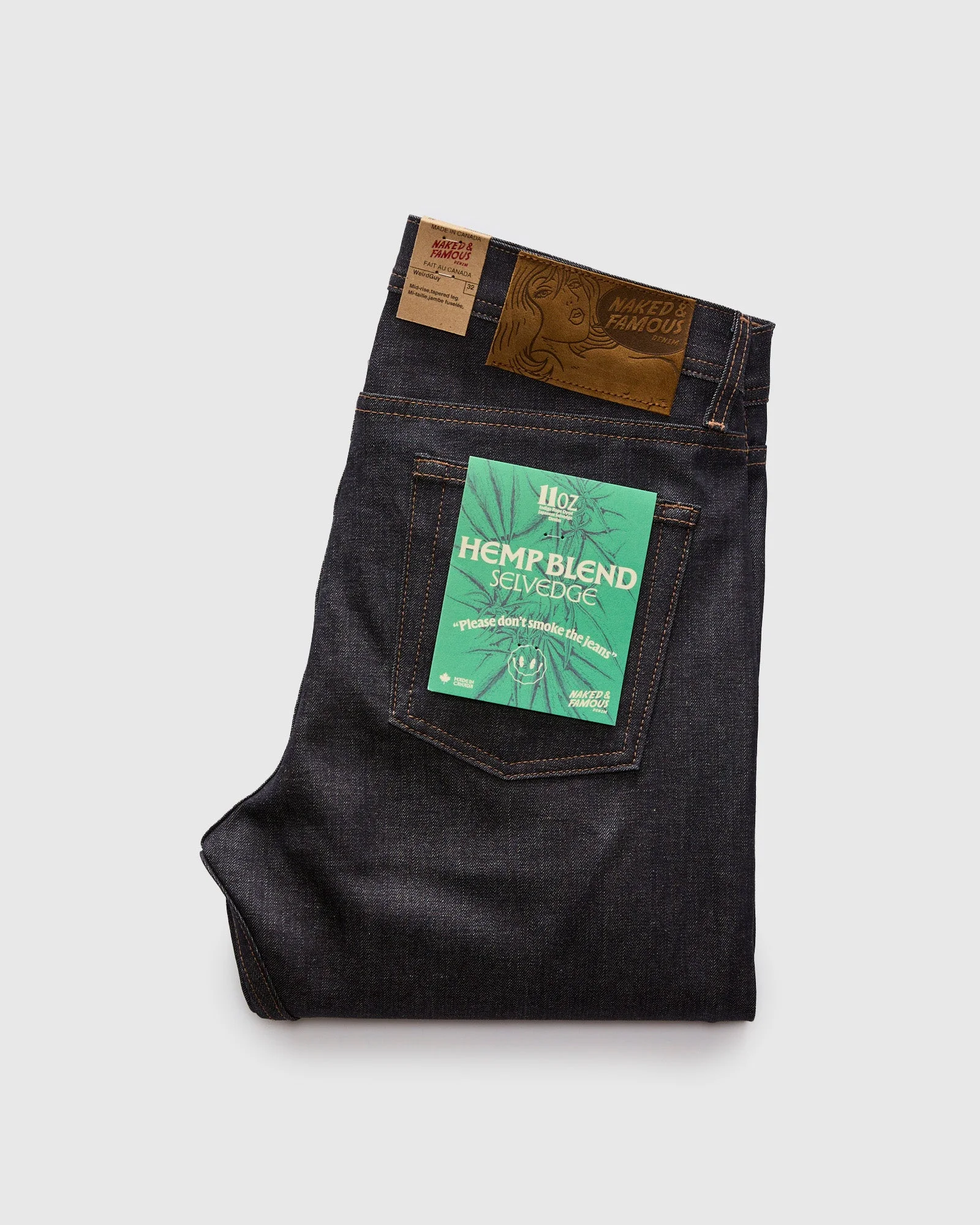 "Hemp Blend" 11oz Selvedge Denim - Weird Guy Fit - 1