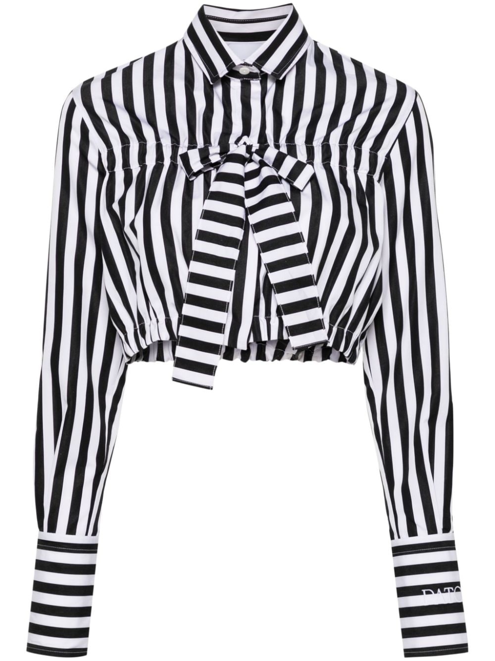 bow-detail striped blouse - 1