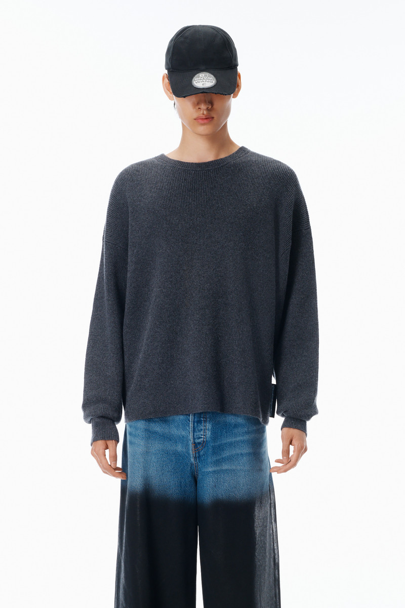 Crewneck Pullover in Stretch Wool Cotton 2