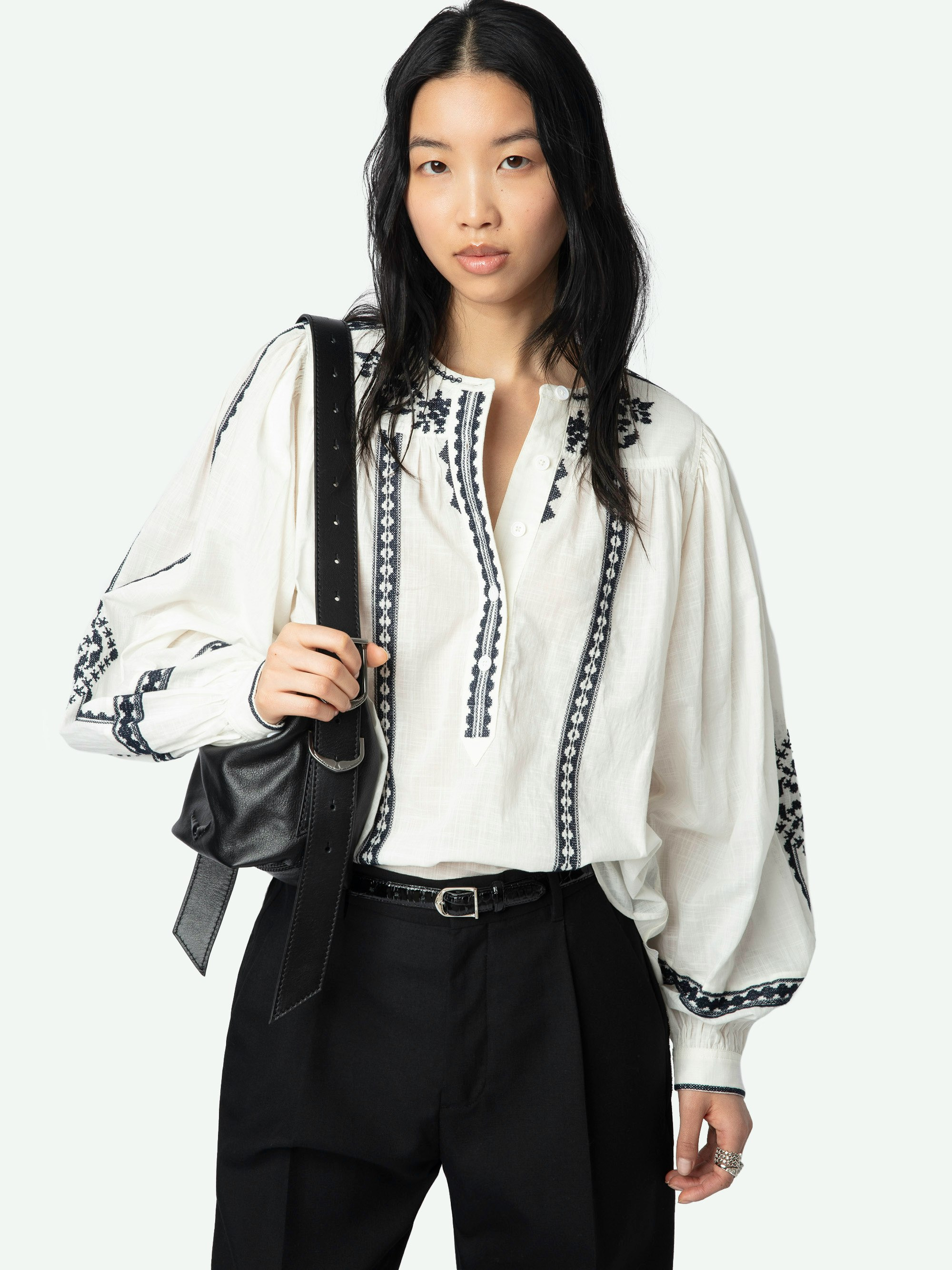 Tigy Oversized Cotton Blouse - 5