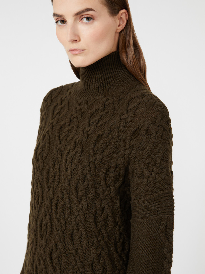 AZZURRO1234 Wool and cashmere cable-knit dress 5
