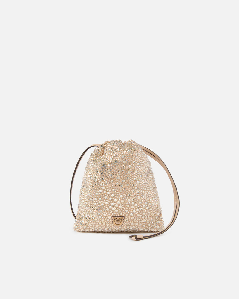 BABY SLOUCHY BAG FULLY RHINESTONED SHOULDER POUCH 1