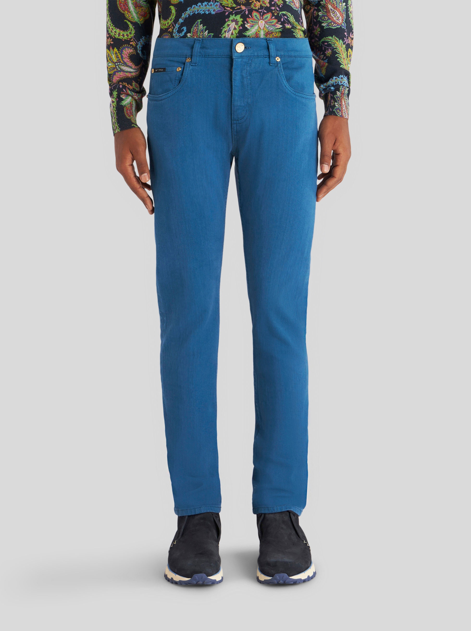 JEANS WITH PAISLEY DESIGN ON POCKET - 2