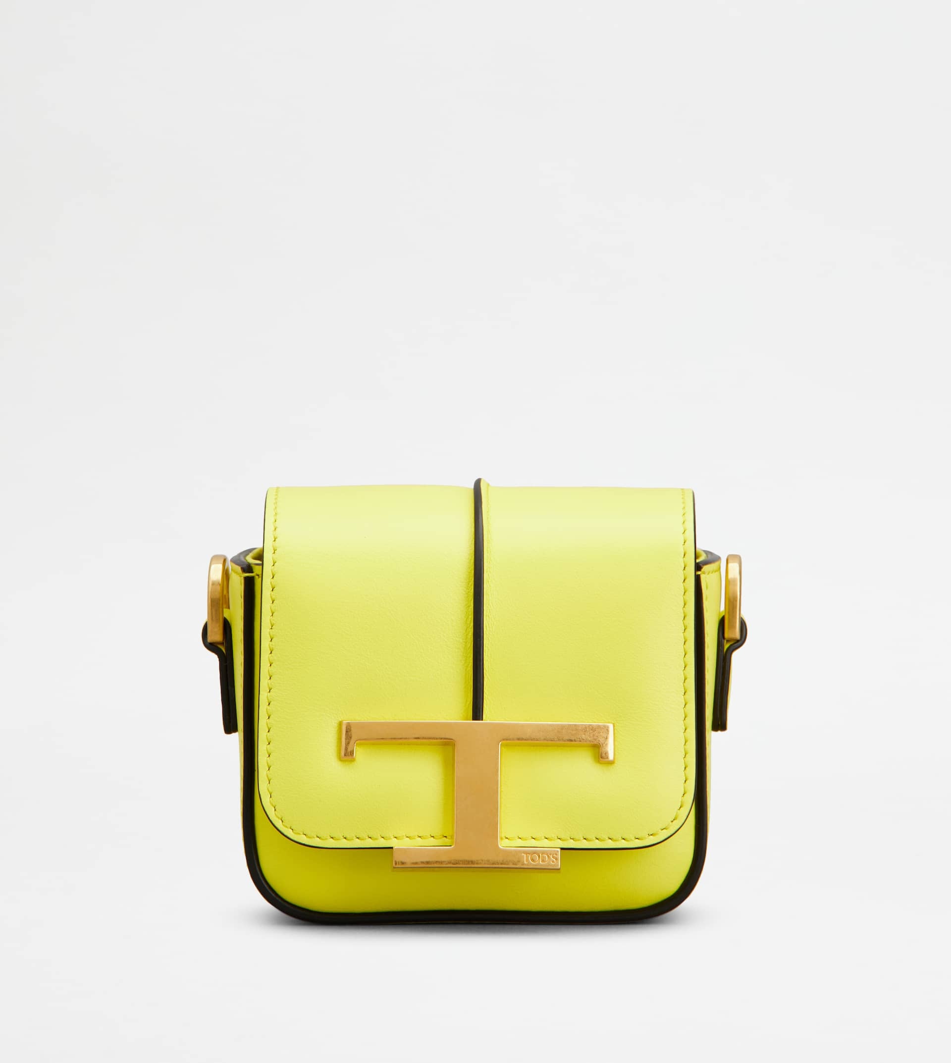 T TIMELESS CROSSBODY BAG IN LEATHER MICRO - GOLD - 1