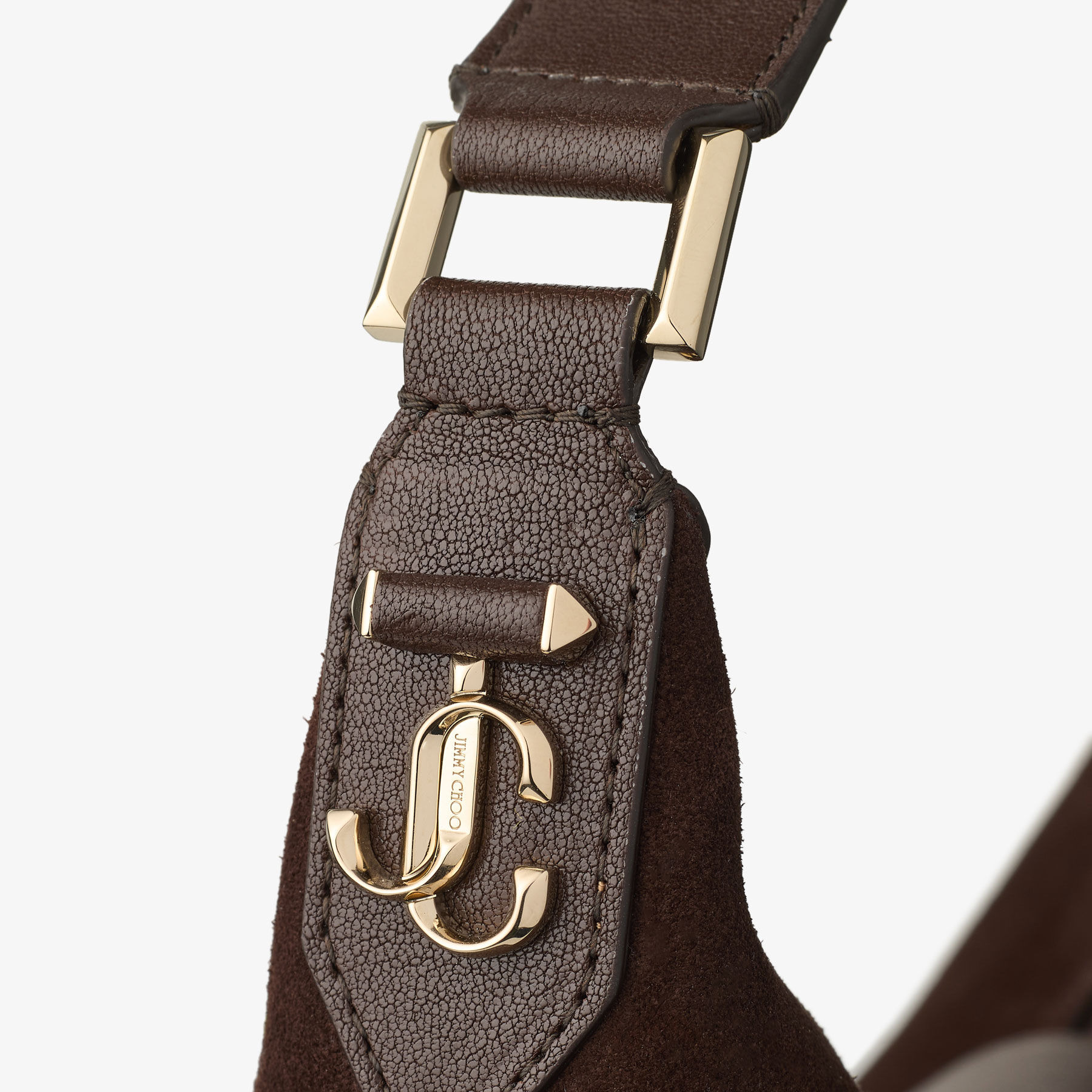 Bar Hobo M
Chocolate Suede Shoulder Bag with Leather Trims - 3