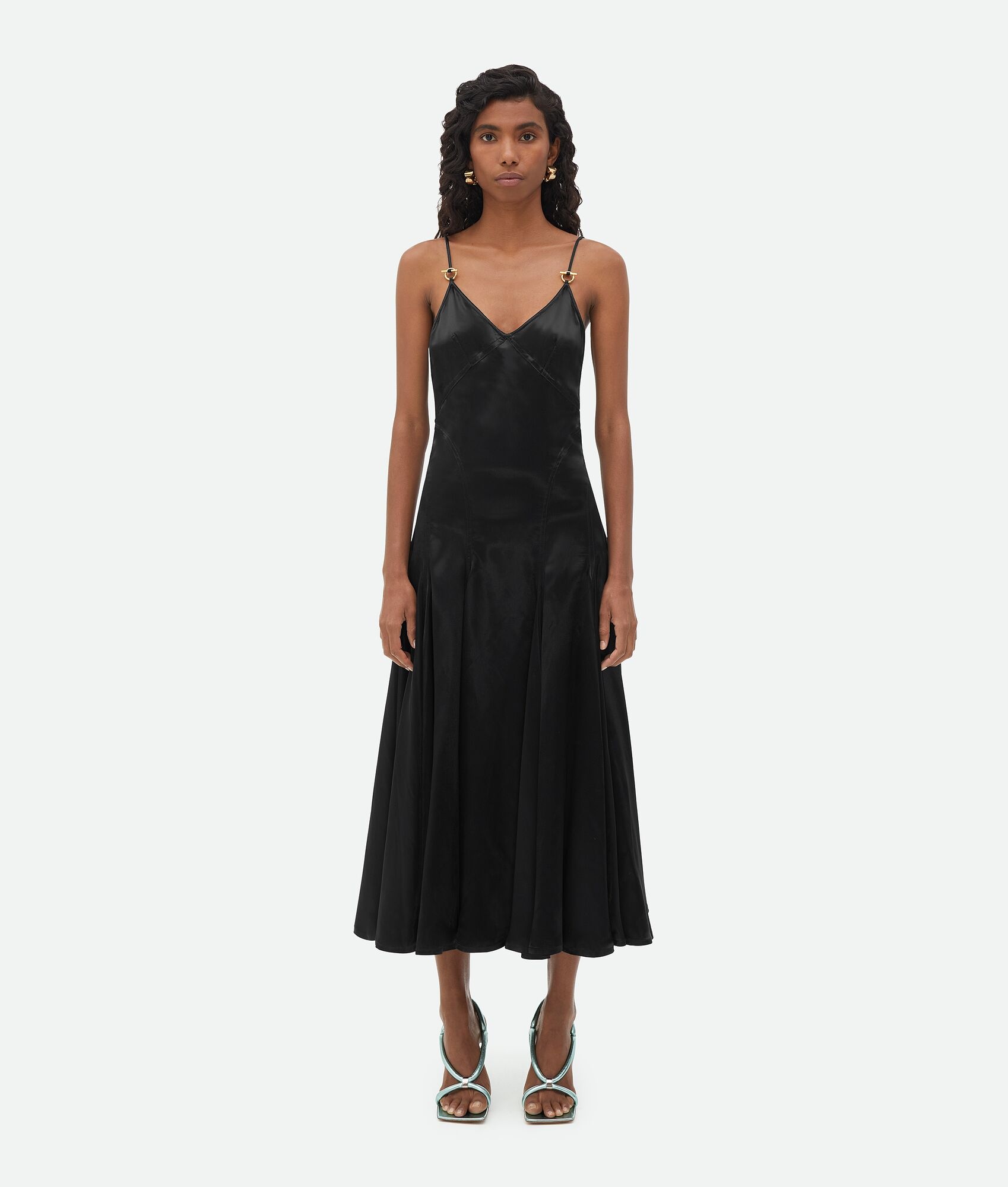 Slim Fit Fluid Viscose Midi Dress - 1