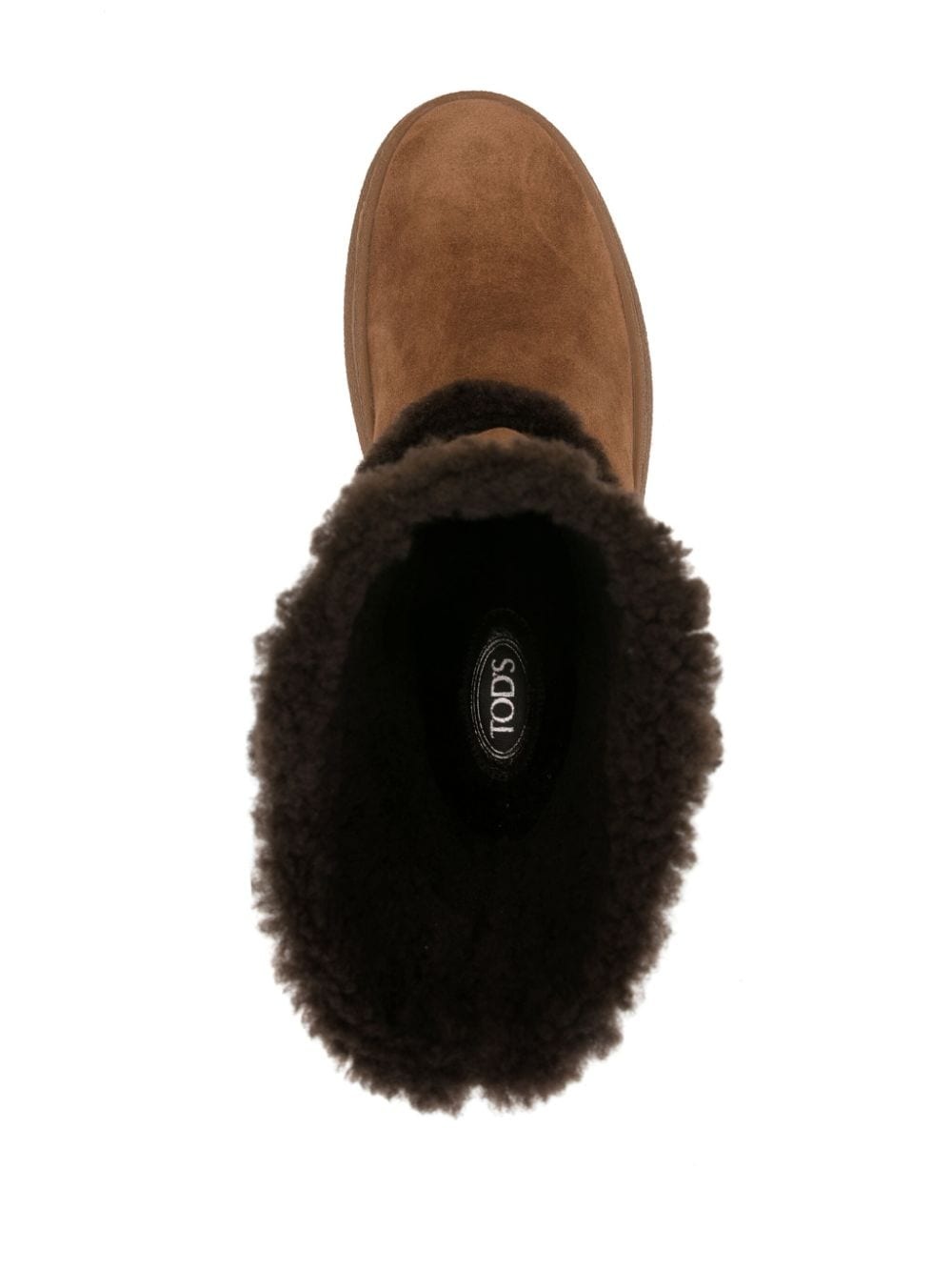 shearling-trim suede boots - 4