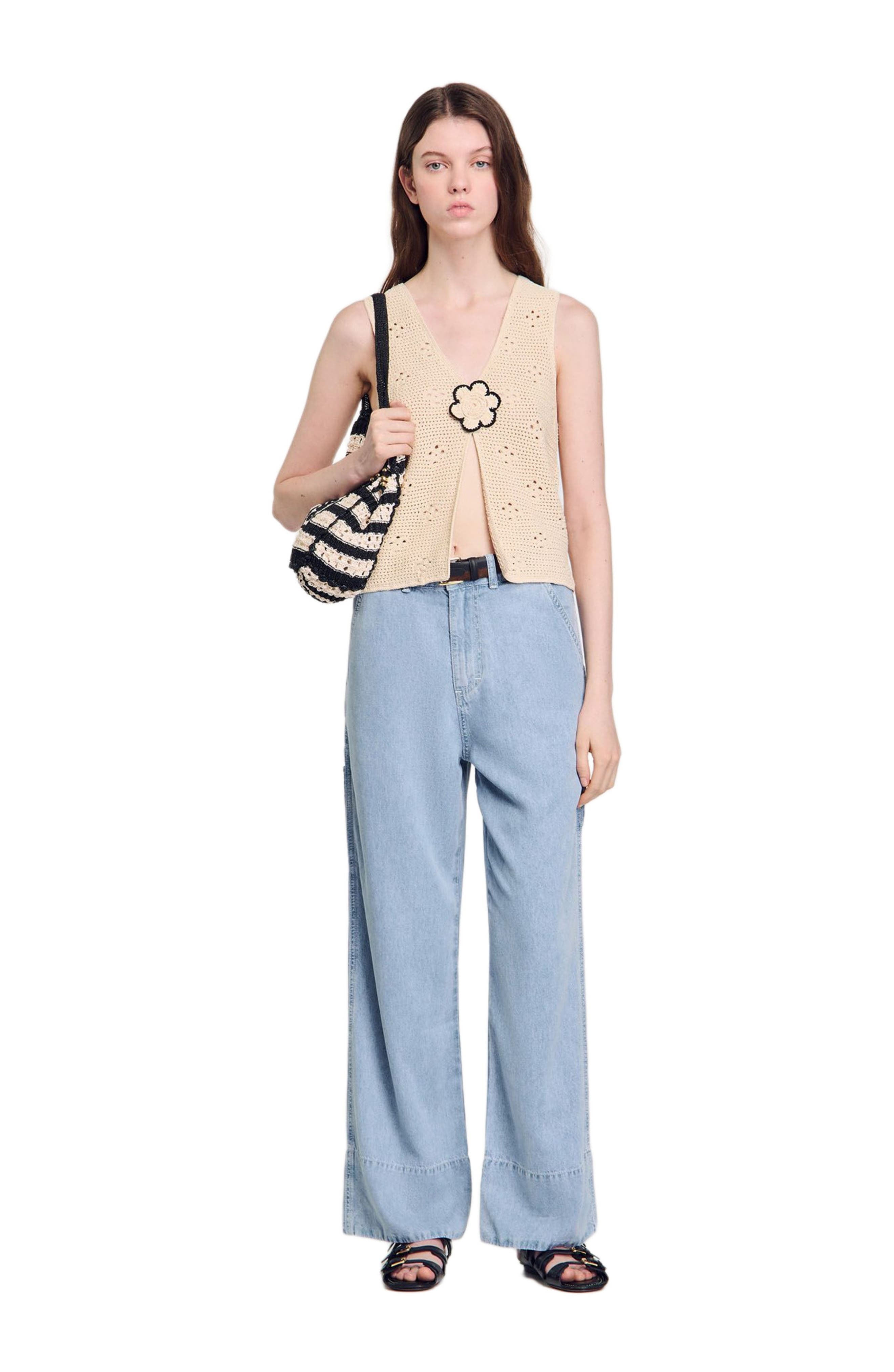 SANDRO Wide-leg jeans in Blue Jean at Nordstrom - 6