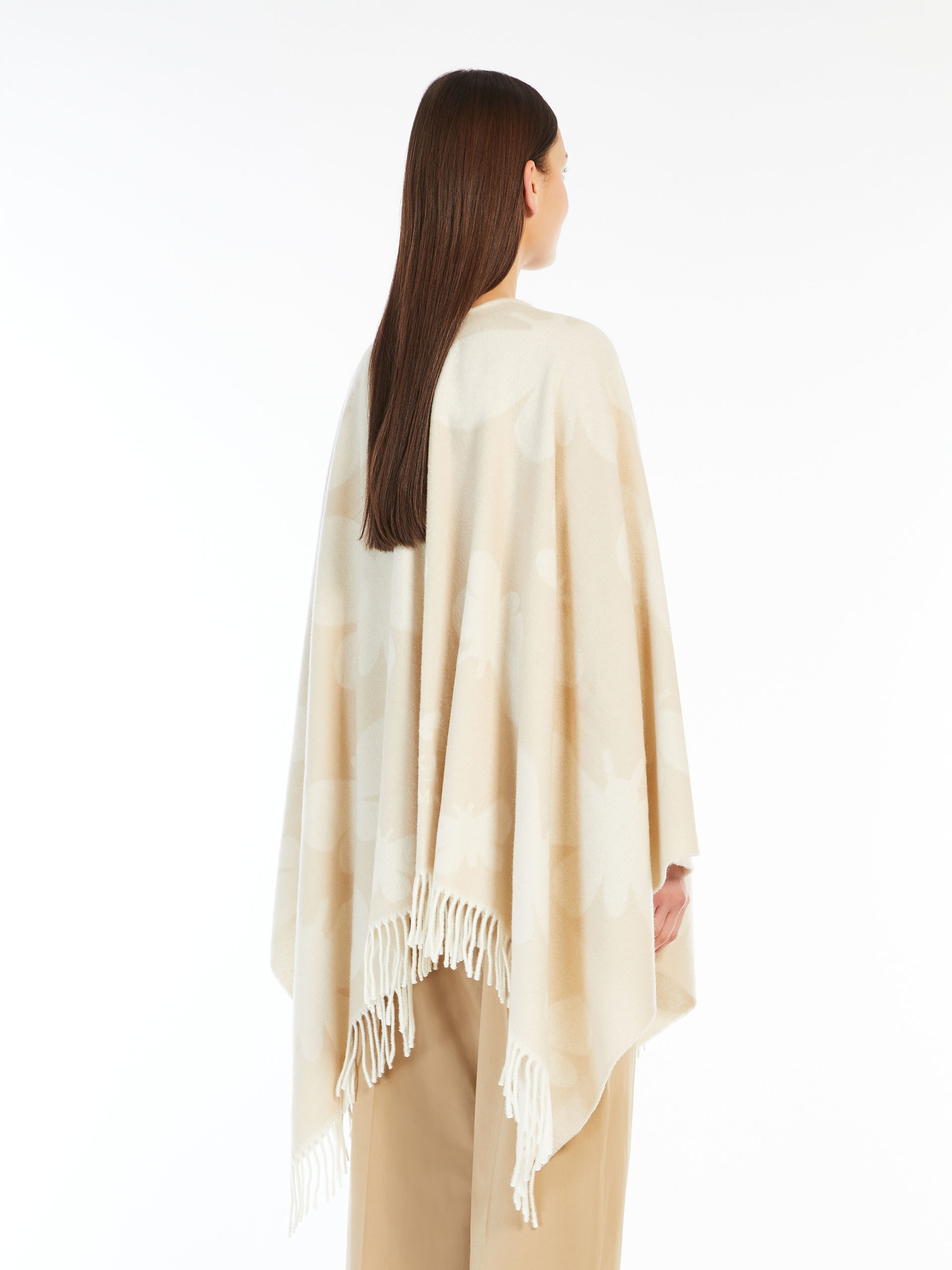 Jacquard wool poncho - 4