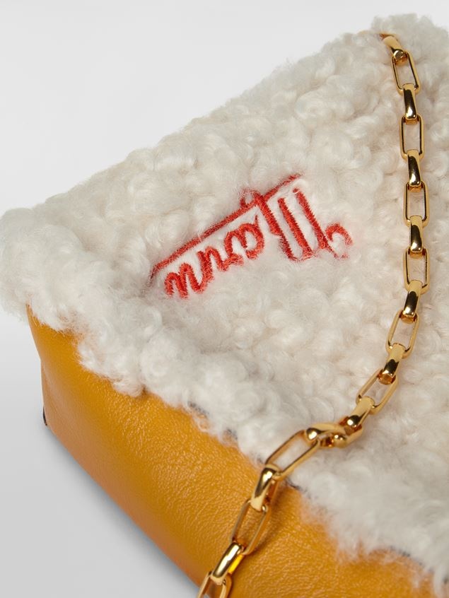 MUSEO SOFT BAG IN YELLOW AND GREEN SHEARLING AND CALF LEATHER - 4