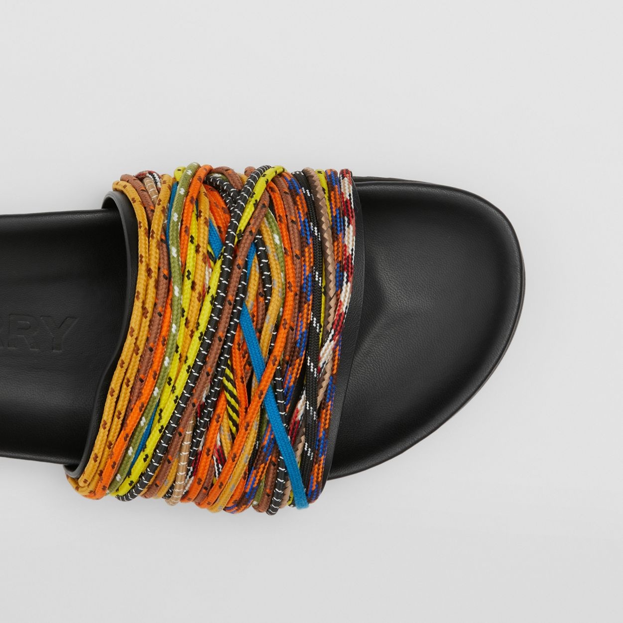 Cord Detail Leather Slides - 2