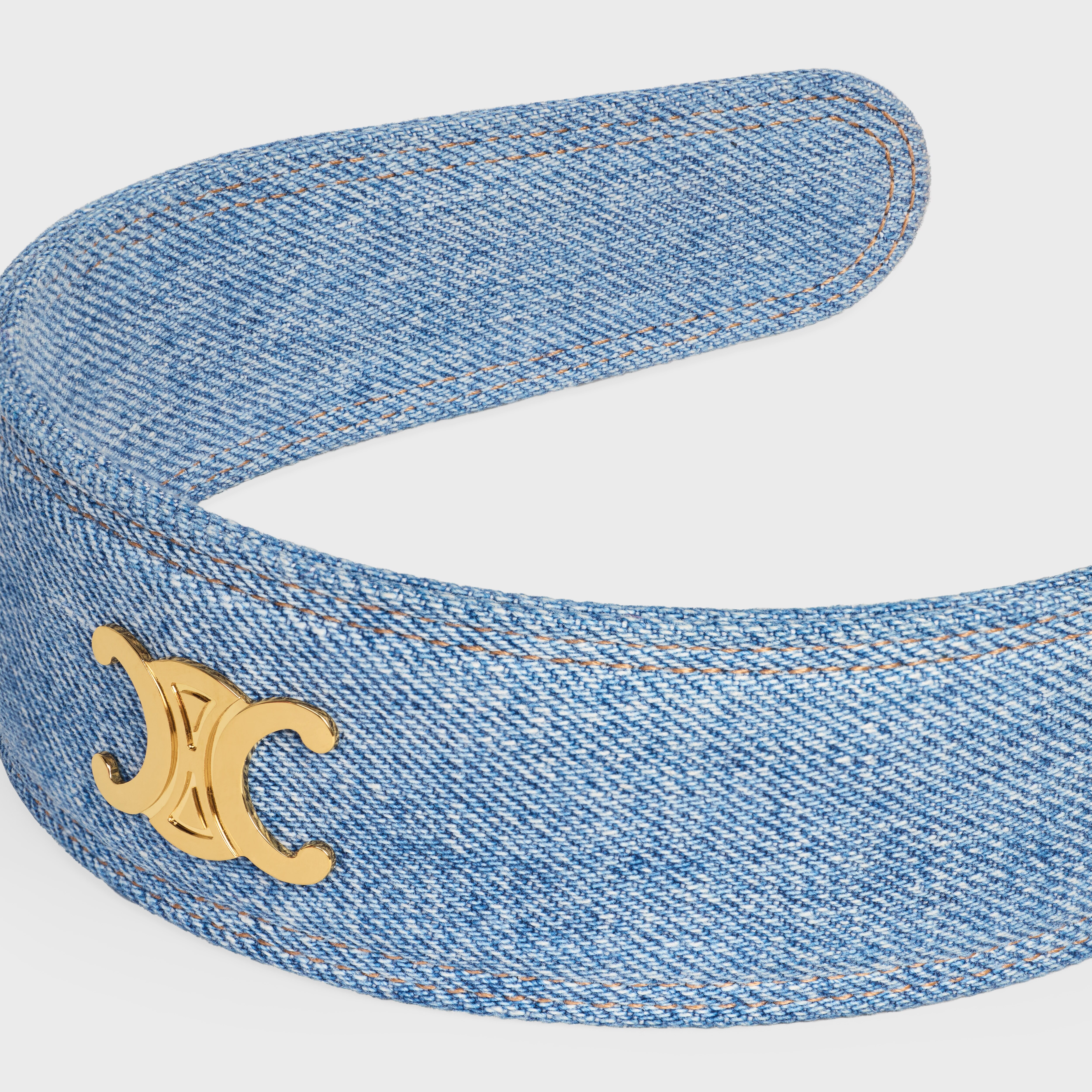 Celine Headband in Cotton and Brass with Gold Finish - 3