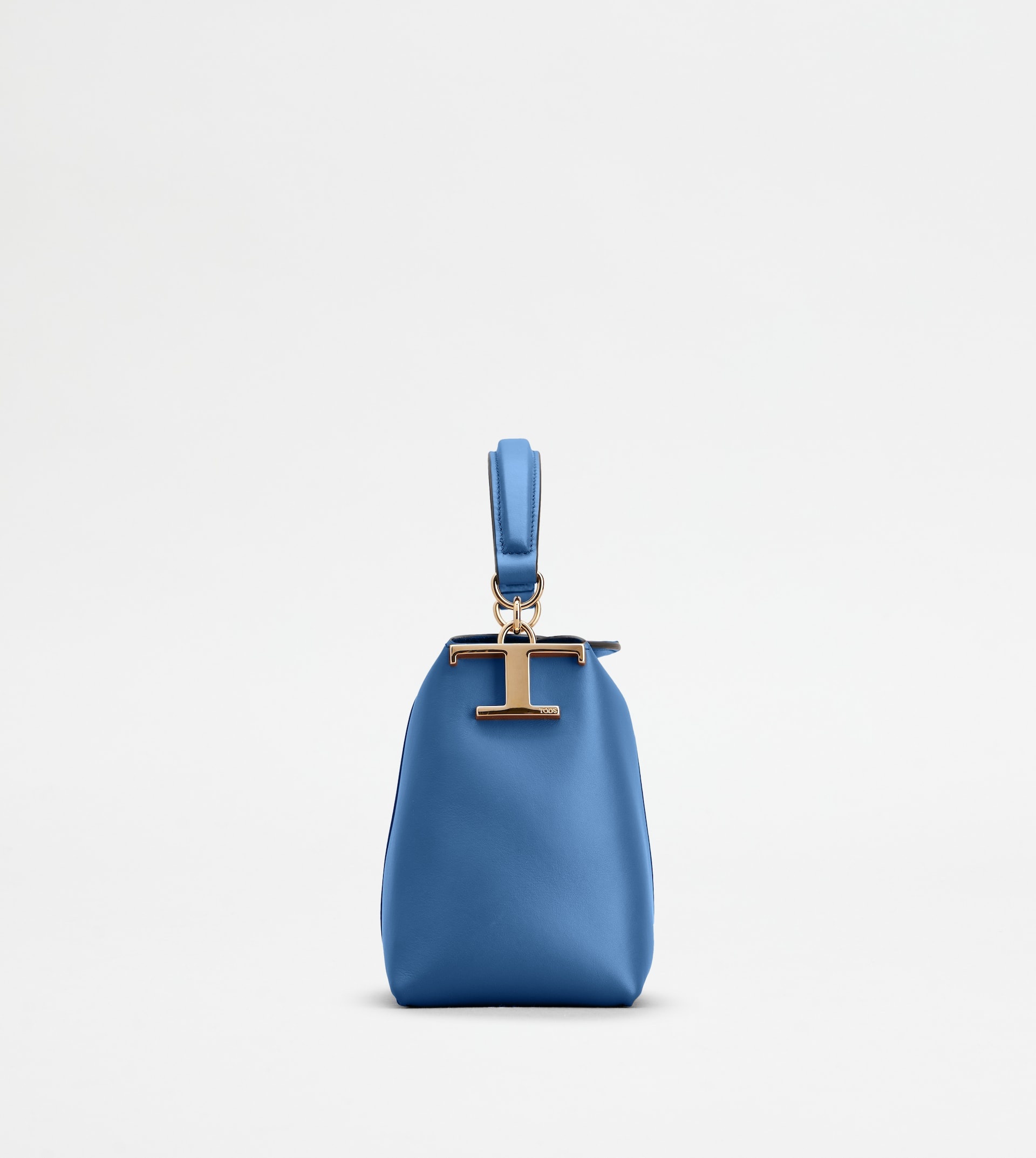 TOD'S T CASE TOTE MESSENGER BAG IN LEATHER MICRO - LIGHT BLUE - 2