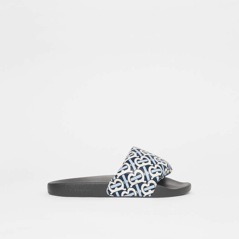 Monogram Print Lambskin Slides 1