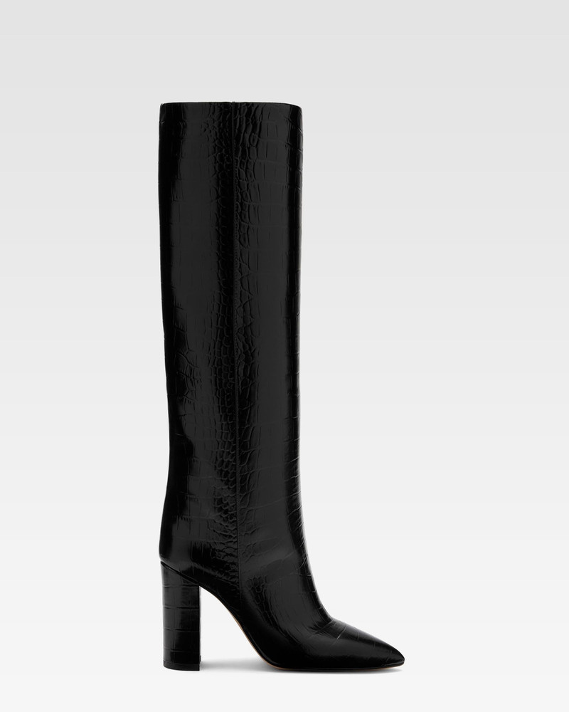 Croc-effect leather boot 1