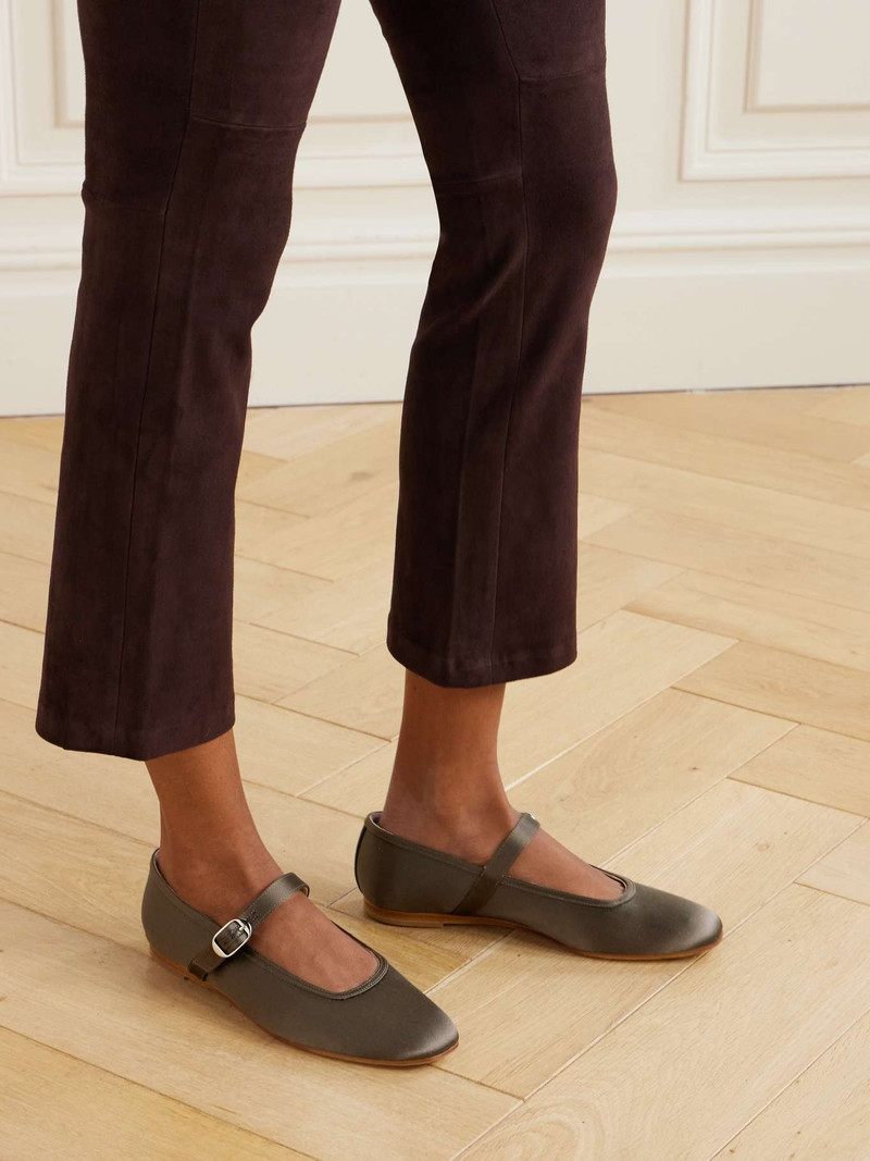LE MONDE BÉRYL Satin Mary Jane ballet flats Brown outlook