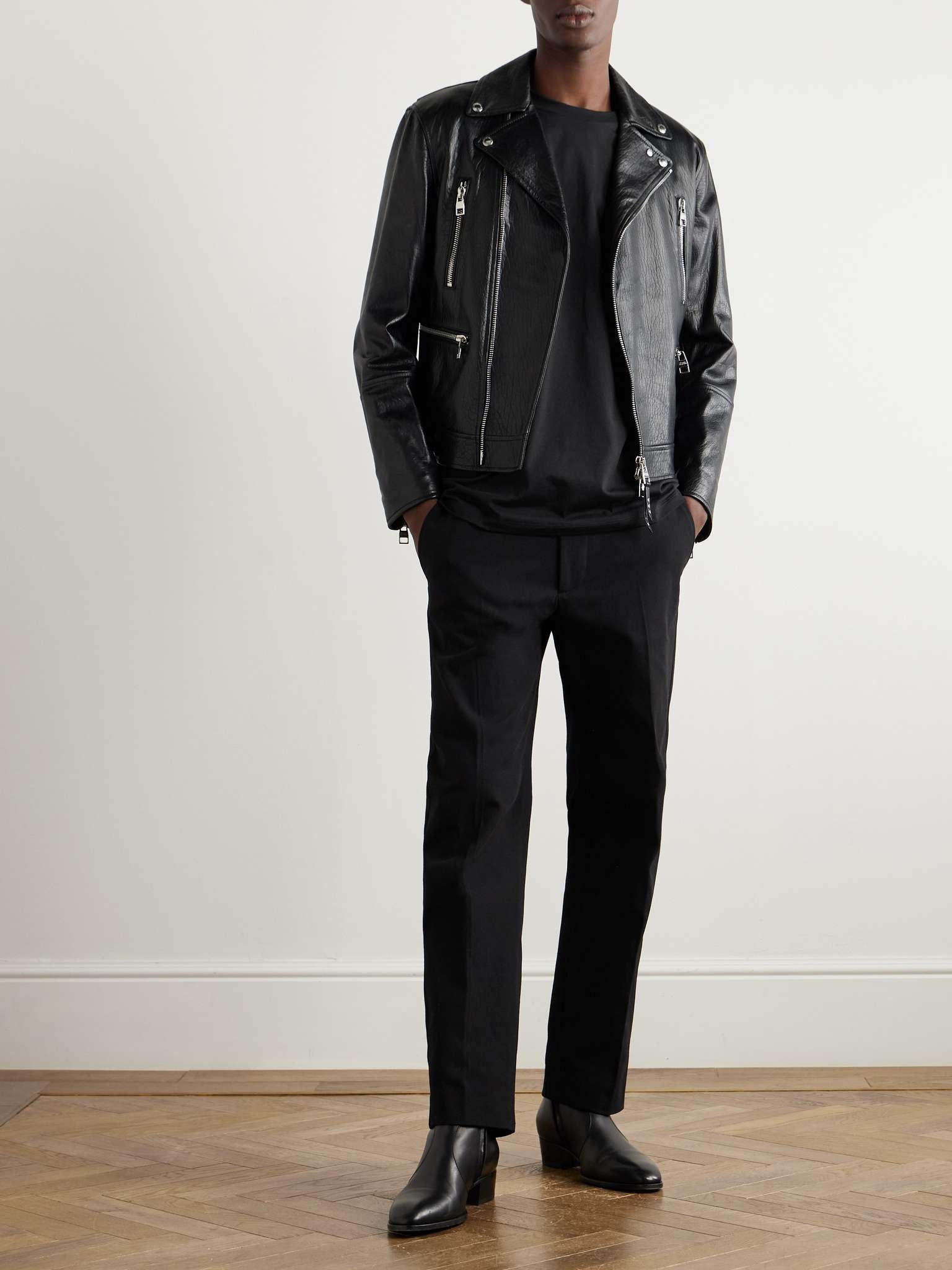 SAINT LAURENT wyatt zipped boots in smooth leather | REVERSIBLE