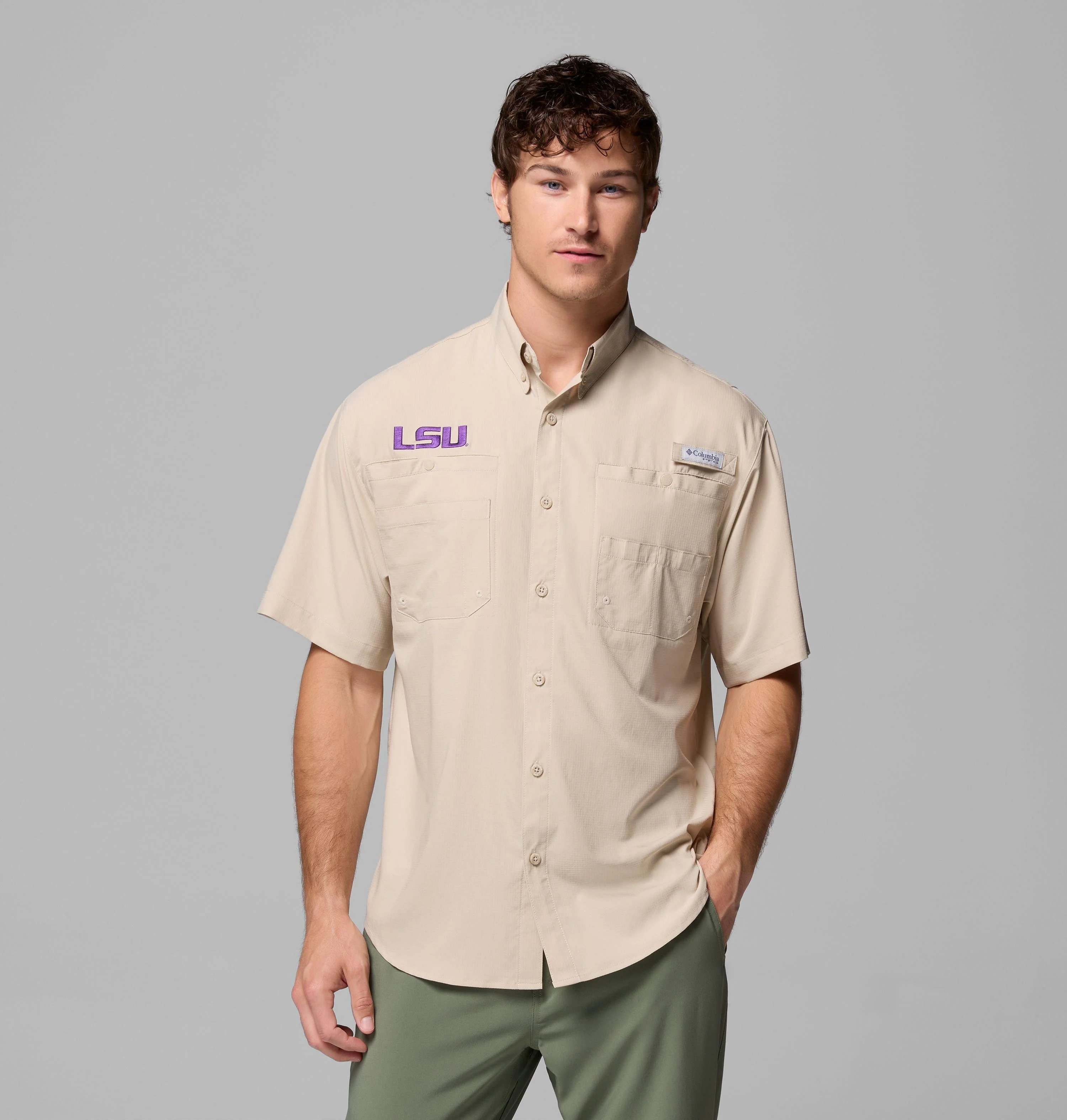 Men's Collegiate PFG Tamiami Short Sleeve Shirt - LSU - 1