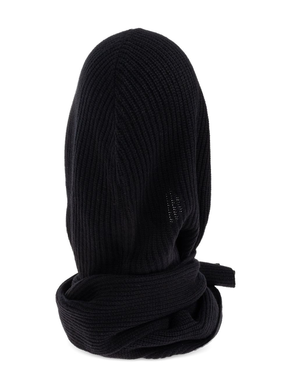 hooded ribbed scarf - 1