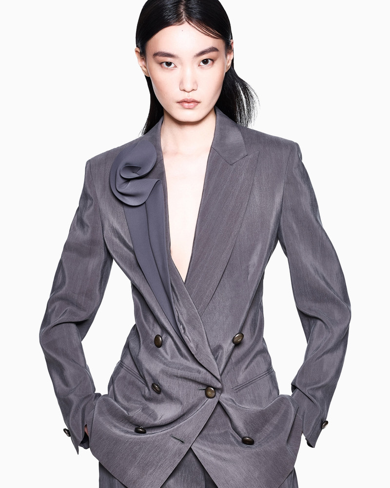 GIORGIO ARMANI WASHED SILK DOUBLE-BREASTED JACKET outlook